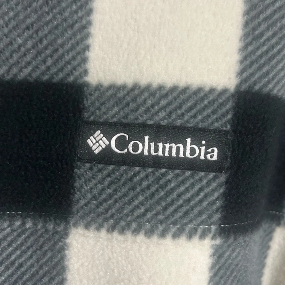 Columbia Black and White Plaid Fleece Jacket - Picture 2 of 5
